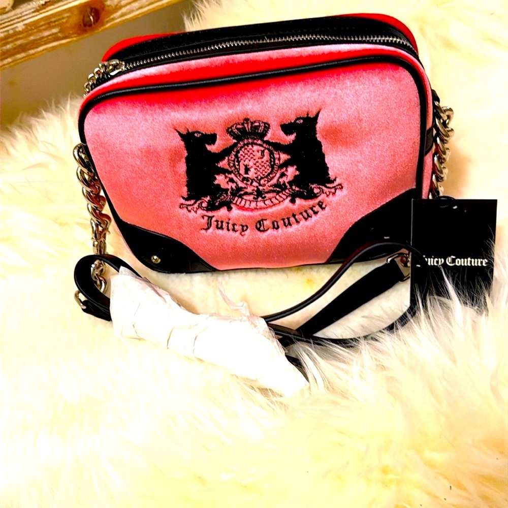 Juicy Couture Pink and Silver Crossbody Bag vintage style with tags